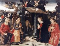 Romano Antoniazzo - Nativity with Sts Lawrence and Andrew
